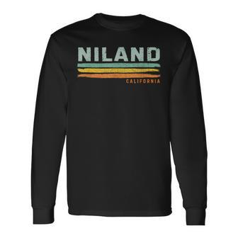 Vintage Stripes Niland Ca Long Sleeve T-Shirt | Mazezy