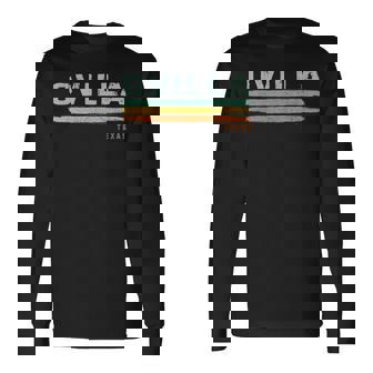 Vintage Stripes Ovilla Tx Long Sleeve T-Shirt | Mazezy