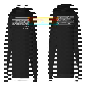 Vintage Sunset Stripes Adair Village Oregon Long Sleeve T-Shirt | Mazezy