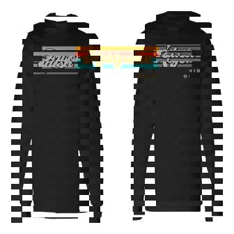 Vintage Sunset Stripes Addyston Ohio Long Sleeve T-Shirt | Mazezy