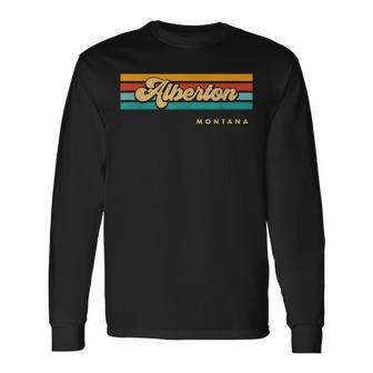 Vintage Sunset Stripes Alberton Montana Long Sleeve T-Shirt | Mazezy