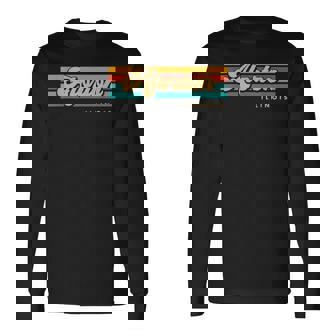 Vintage Sunset Stripes Alorton Illinois Long Sleeve T-Shirt | Mazezy