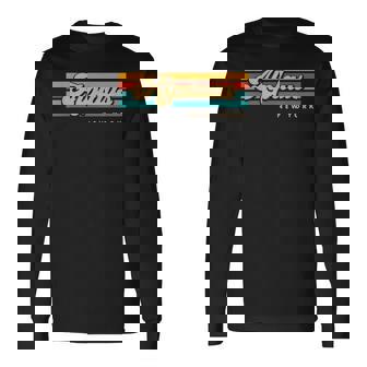 Vintage Sunset Stripes Alplaus New York Long Sleeve T-Shirt | Mazezy
