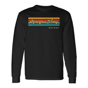 Vintage Sunset Stripes Amargosa Valley Nevada Long Sleeve T-Shirt | Mazezy