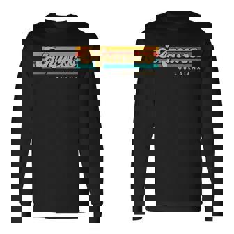 Vintage Sunset Stripes Anacoco Louisiana Long Sleeve T-Shirt | Mazezy