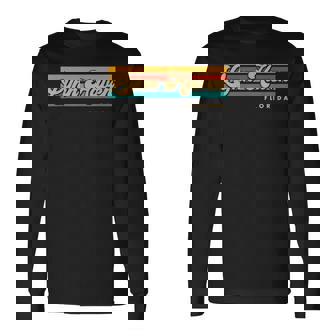 Vintage Sunset Stripes Lynn Haven Florida Long Sleeve T-Shirt | Mazezy