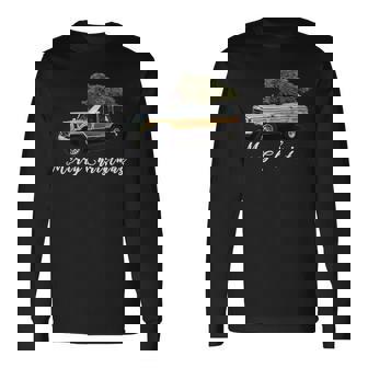 Vintage Surf Wagon Suv Merry Christmas Tree On A Truck Long Sleeve T-Shirt | Mazezy