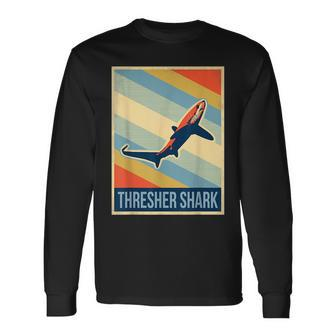 Vintage Thresher Shark For Shark Lovers Long Sleeve T-Shirt | Mazezy