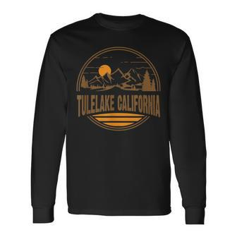 Vintage Tulelake California Mountain Hiking Souvenir Print Long Sleeve T-Shirt | Mazezy