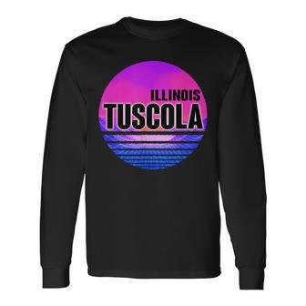 Vintage Tuscola Vaporwave Illinois Long Sleeve T-Shirt | Mazezy UK
