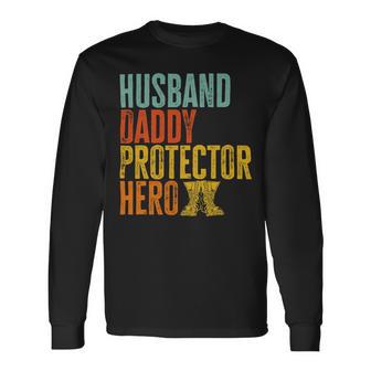 Vintage Us Veteran Husband Daddy Protector Hero 163 Long Sleeve T-Shirt - Monsterry DE