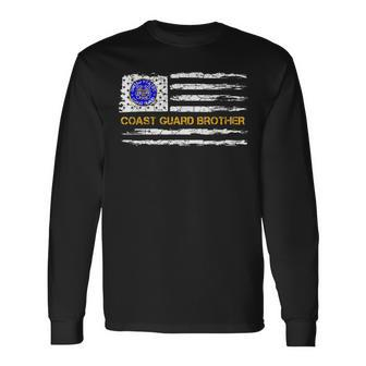 Vintage Usa American Flag Proud Us Coast Guard Brother For Brothers Long Sleeve T-Shirt T-Shirt | Mazezy
