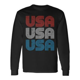 Vintage Usa Independence Day 4Th Of July Patriotic Long Sleeve T-Shirt T-Shirt | Mazezy