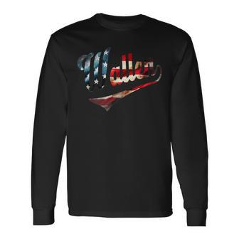 Vintage Wallen Last Name American Flag 4Th July Patriotic 4 Long Sleeve T-Shirt T-Shirt | Mazezy