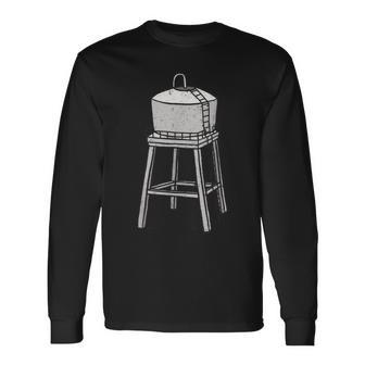 Vintage Water Tower Tank Supply Engineer Reservoir Water Long Sleeve T-Shirt | Mazezy
