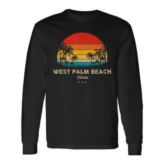 Vintage West Palm Beach Souvenir Florida Long Sleeve T-Shirt | Mazezy