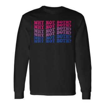 Vintage Why Not Both Gay Bisexual Bi Flag Pride Long Sleeve T-Shirt T-Shirt | Mazezy UK
