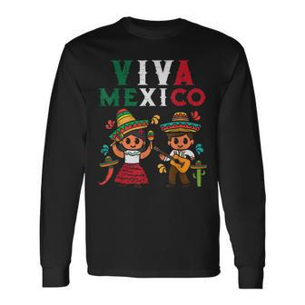 Viva Mexico Boy Girl Maracas Guitar Mexican Independence Kid Guitar Long Sleeve T-Shirt T-Shirt | Mazezy