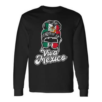 Viva Mexico Mexican Flag Proud Mexican Long Sleeve T-Shirt - Seseable