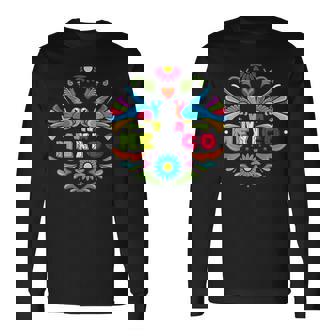 Viva Mexico Patriot Mexican Independence Day Peacock Animal Long Sleeve T-Shirt | Seseable UK