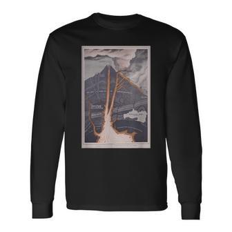 Volcano Geology Diagram Long Sleeve T-Shirt | Mazezy