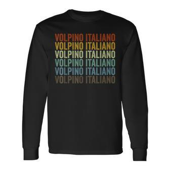 Volpino Italiano Retro Long Sleeve T-Shirt | Mazezy