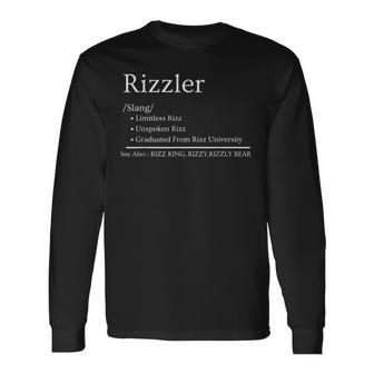 W Rizz The Rizzler Definition Meme Quote Meme Long Sleeve T-Shirt | Mazezy