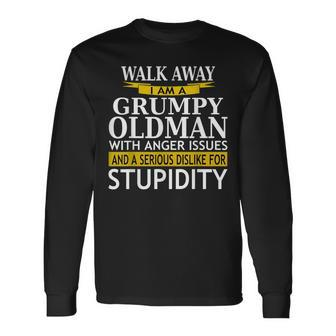 Walk Away Grumpy Old Man With Anger Issues Sarcasm Long Sleeve T-Shirt T-Shirt | Mazezy