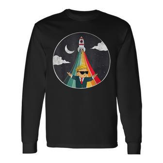 Wallstreetbets Wall Street Bets Wsb To The Moon Gme Moon Long Sleeve T-Shirt | Mazezy