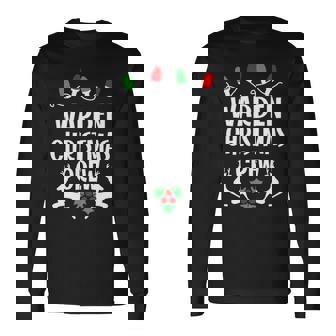 Warden Name Christmas Crew Warden Long Sleeve T-Shirt - Seseable