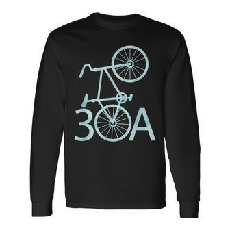 Watercolor 30A Bike Seaside Florida Long Sleeve T-Shirt | Mazezy