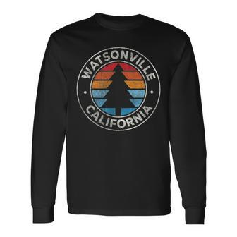 Watsonville California Ca Vintage Graphic Retro 70S Long Sleeve T-Shirt | Mazezy