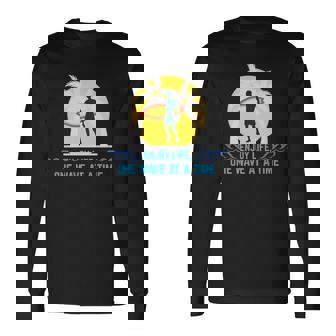 Wave Riding Windsurfer With Surfboard Long Sleeve T-Shirt | Mazezy