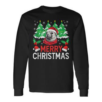 Weddell Seal Christmas Pajama Costume For Xmas Holiday Long Sleeve T-Shirt | Mazezy