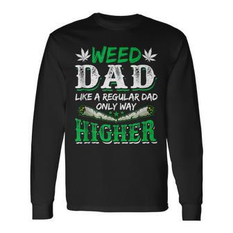 Weed Dad Marijuana 420 Cannabis Thc Pumpkin Themed Long Sleeve T-Shirt T-Shirt | Mazezy