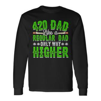 Weed Dad Pot Fathers Day Cannabis Marijuana Papa Daddy Long Sleeve T-Shirt T-Shirt | Mazezy