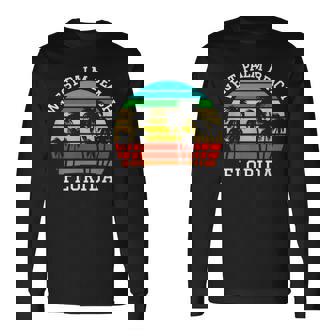 West Palm Beach Florida Retro Sunset Palm Trees Long Sleeve T-Shirt | Mazezy