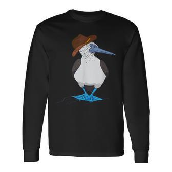 Western Blue Footed Booby Cowboy Blue Footed Booby Lover Long Sleeve T-Shirt | Mazezy