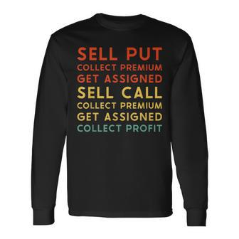 Wheel Strategy Stock Market Trader Investing Retro Long Sleeve T-Shirt | Mazezy