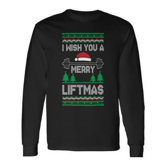 I Wish You A Merry Liftmas Fitness Trainer Long Sleeve T-Shirt - Monsterry