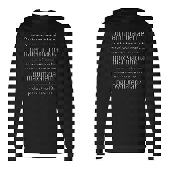 How Much Wood Would A Woodchuck Written In Old Latin Long Sleeve T-Shirt | Mazezy