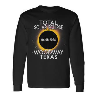 Woodway Texas Path Of Totality Total Solar Eclipse 2024 Long Sleeve T-Shirt | Mazezy