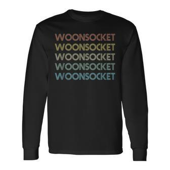 Woonsocket Rhode Island Pride Vintage State Ri Retro 70S Long Sleeve T-Shirt T-Shirt | Mazezy