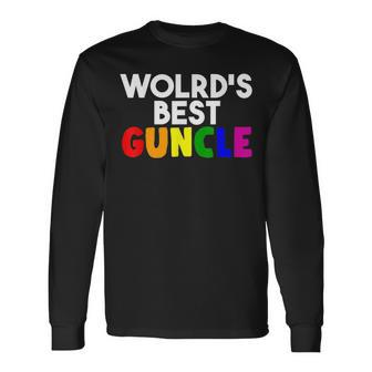 Worlds Best Guncle Gay Uncle Lovers Long Sleeve T-Shirt T-Shirt | Mazezy