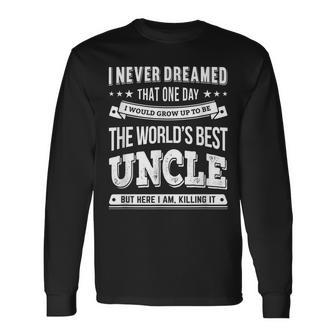 Worlds Best Uncle For Uncle & Brother Long Sleeve T-Shirt T-Shirt | Mazezy