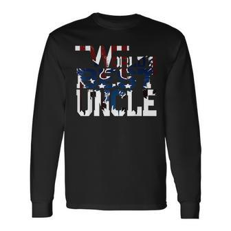 Worlds Best Uncle Eagle American Flag Long Sleeve T-Shirt T-Shirt | Mazezy