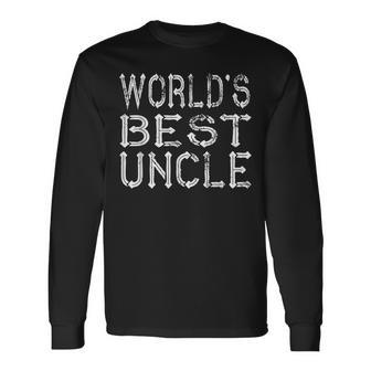Worlds Best Uncle Vintage Long Sleeve T-Shirt T-Shirt | Mazezy