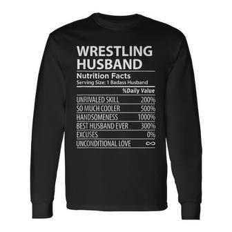 Wrestling Husband Nutrition Facts Wrestling Husband Long Sleeve T-Shirt T-Shirt | Mazezy UK