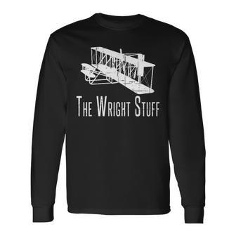 The Wright Stuff Wright Flyer General Aviation Pilot Long Sleeve T-Shirt | Mazezy