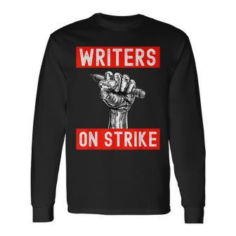 Writers Guild Of America On Strike Anti Ai Chatbots Wga Long Sleeve T-Shirt - Monsterry